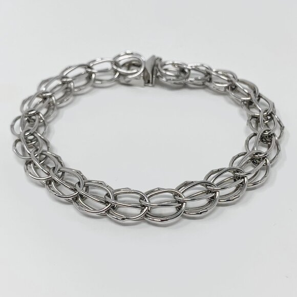 Sterling Silver Charm Bracelet Size 6 1/4 Inches - Picture 1 of 8